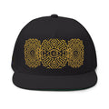 Geometric All-Seeing Eye Embroidery Flat Bill Cap | Aztec-Inspired Symbol