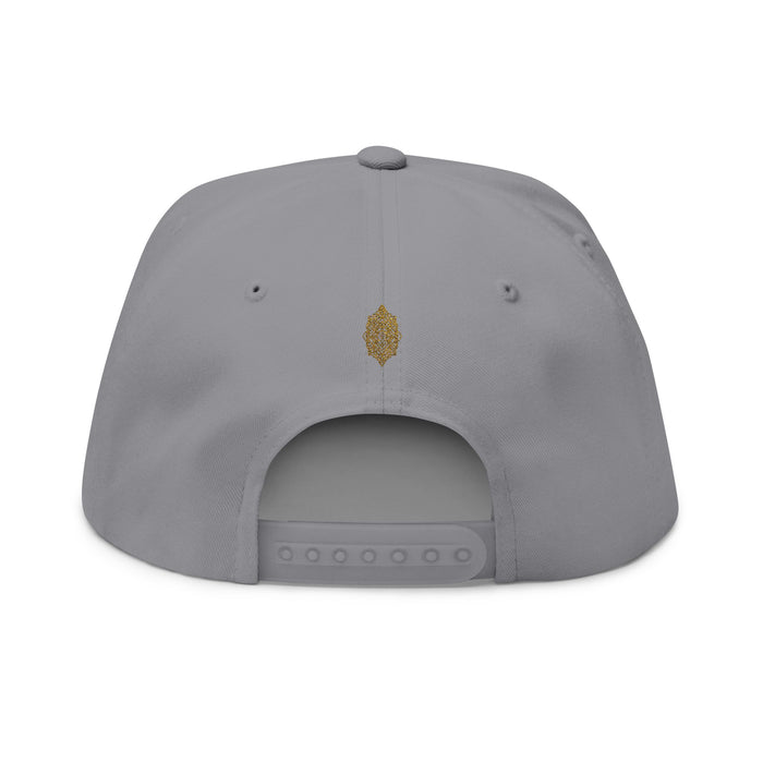 Geometric All-Seeing Eye Embroidery Flat Bill Cap | Aztec-Inspired Symbol