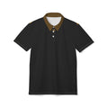 Gold Geometric Collar and Sleeve Polo Shirt | White Polo