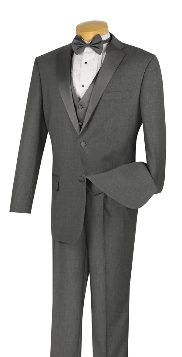 Gray 3-Piece Regular Fit Tuxedo Suit – Regal Collection - Upscale Men's Fashion