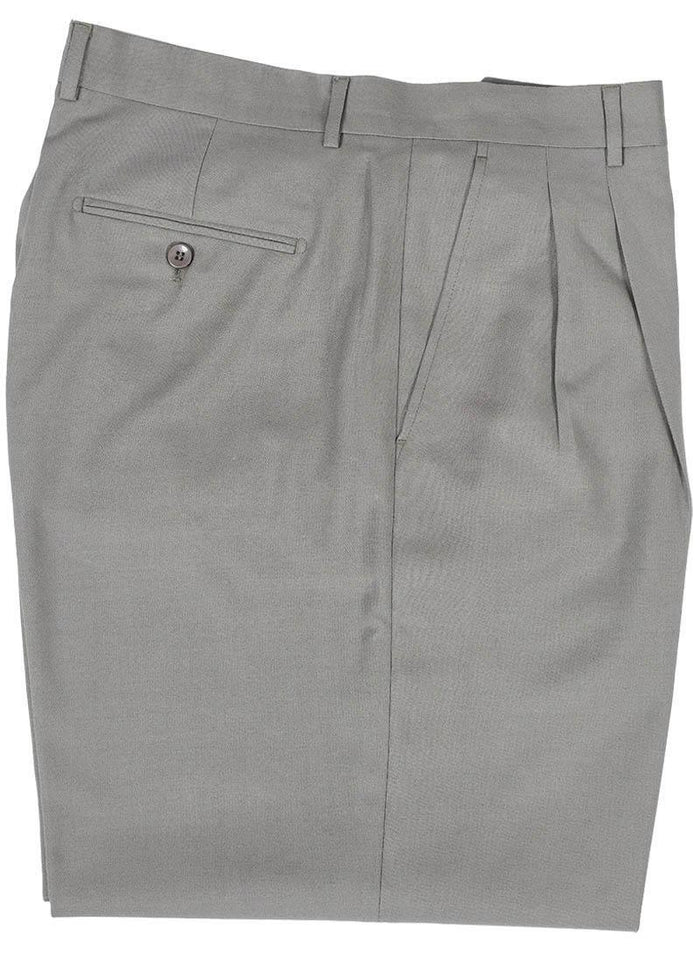 Gray Peated Wide Fit Pants - Upscale Men's Fashion