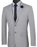 Gray Ultra Slim Fit Stretch 2-Piece Suit – Firenze Collection - Upscale Men's Fashion