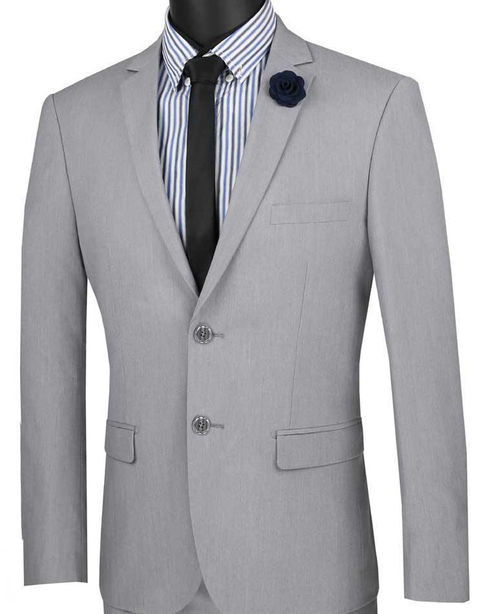 Gray Ultra Slim Fit Stretch 2-Piece Suit – Firenze Collection - Upscale Men's Fashion