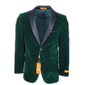 Hunter Green Velvet Slim Fit Shawl Lapel Dinner Jacket - Upscale Men's Fashion
