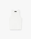 Initial Rib Vest - Flat White
