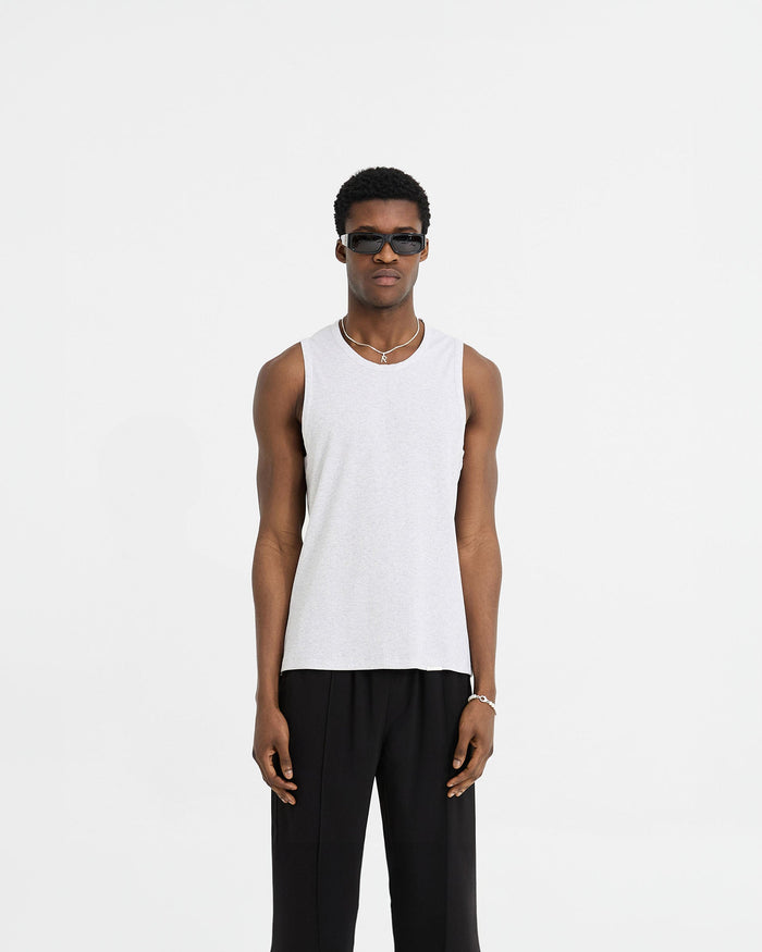 Initial Rib Vest - Ice Grey Marl