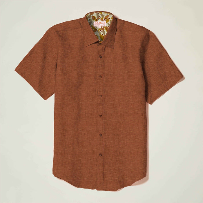 Inserch Men’s Short Sleeve Shirt – 100% Premium Linen - Upscale Men's Fashion