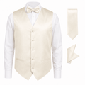 Ivory Satin Tuxedo Vest Set - Upscale Men's Fashion