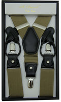 Khaki Convertible Suspender Clip & Button - Upscale Men's Fashion