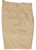 Khaki Peated Wide Fit Pants - Upscale Men's Fashion