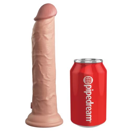 King Cock Elite Remote Control Vibrating Silicone Dual Density Dildo 9 Inch Light Skin Tone from Nice 'n' Naughty