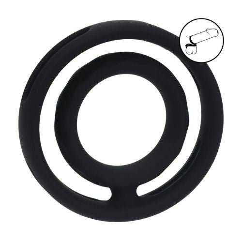 Levelz Classic Grooved Silicone Cock and Bal lRing Black from Nice 'n' Naughty