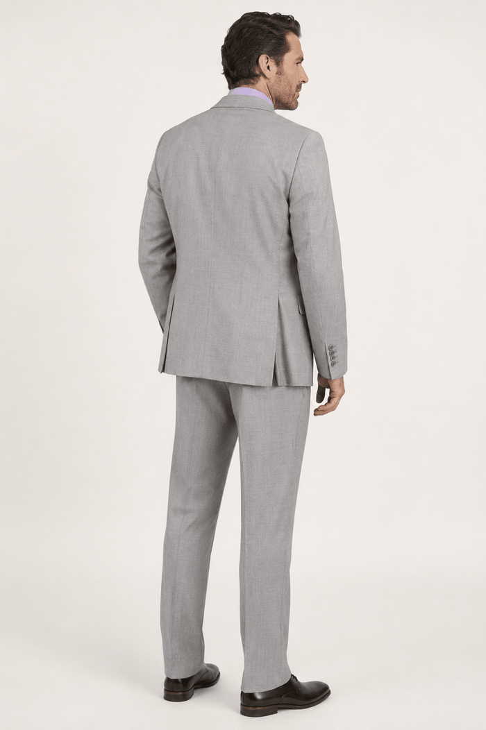 Light Gray Textured Regular Fit 3-Piece Suit – Bellavere Collection - Upscale Men's Fashion