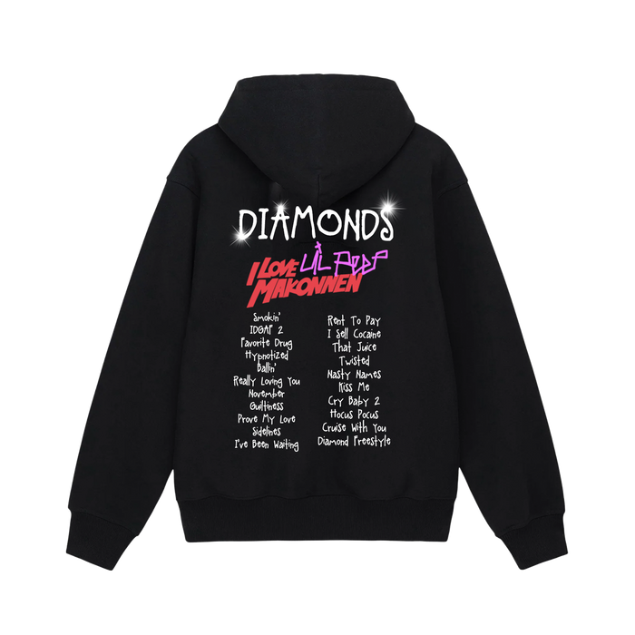 Lil Peep x ILoveMakonnen - DIAMONDS Black Hoodie