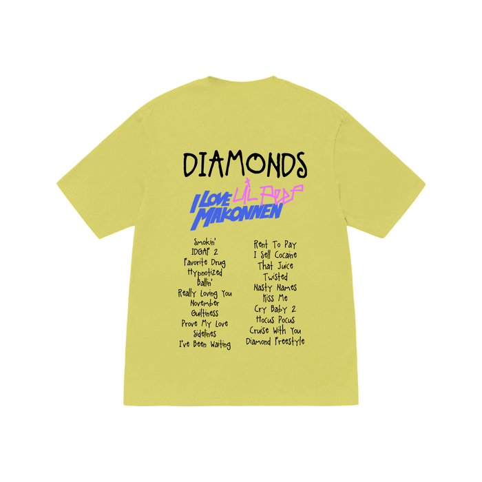 Lil Peep x ILoveMakonnen - DIAMONDS Yellow T-Shirt