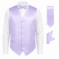 Lilac Satin Tuxedo Vest Set - Upscale Men's Fashion