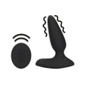 Loveline Smooth Vibrating Anal Plug w Remote Black Silicone from Nice 'n' Naughty
