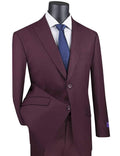 Maroon Modern Fit 2 Piece Suit with Peak Lapel – Imperio Collection - Upscale Men's Fashion