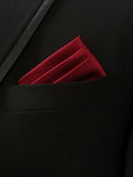 Men's Apple Solid Satin Pocket Square - Upscale Men's Fashion