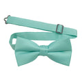 Men's Aquamarine Solid Satin Pre-Tied Bow Tie - Upscale Men's Fashion