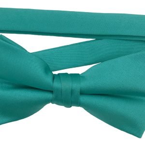Men's Baja Blue Solid Satin Pre-Tied Bow Tie - Upscale Men's Fashion