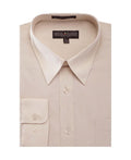 Men's Basic Dress Shirt with Convertible Cuff -Color BEIGE - Upscale Men's Fashion