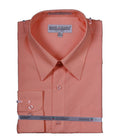 Men's Basic Dress Shirt with Convertible Cuff -Color Peach - Upscale Men's Fashion