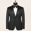 Men's Black Floral Jacquard Regular Fit Dinner Jacket – Fiorenzo Collection - Upscale Men's Fashion