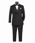 Men’s Black Modern Fit 2-Piece Double-Breasted Tuxedo – Bellavaro Collection - Upscale Men's Fashion