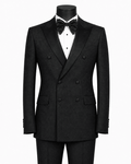 Men's Black Modern Fit Double-Breasted 2-Piece Tuxedo – Castello Collection - Upscale Men's Fashion