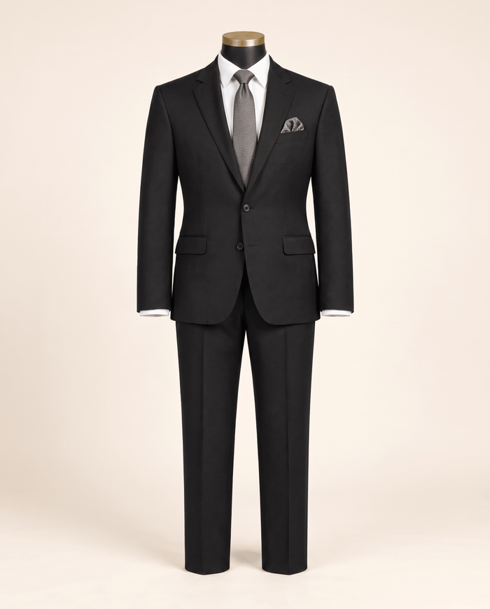 Men’s Black Regular Executive Fit 2-Piece Suit – Ravello Collection - Upscale Men's Fashion