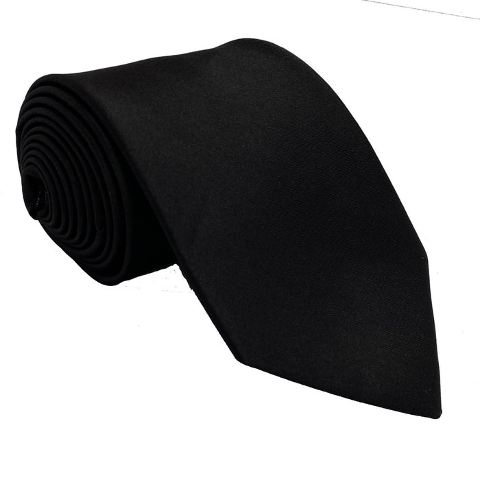 Men's Black Satin Self-Tie Necktie - Upscale Men's Fashion