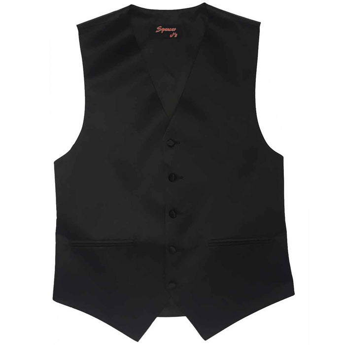 Men’s Black Satin Vest - Upscale Men's Fashion