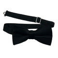Men's Black Solid Satin Pre-Tied Bow Tie - Upscale Men's Fashion