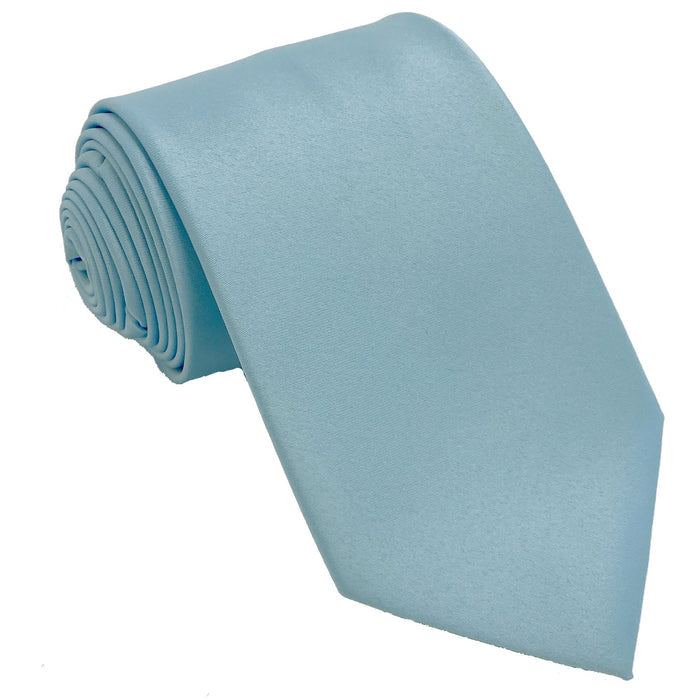 Men's Blue Satin Self-Tie Necktie - Upscale Men's Fashion