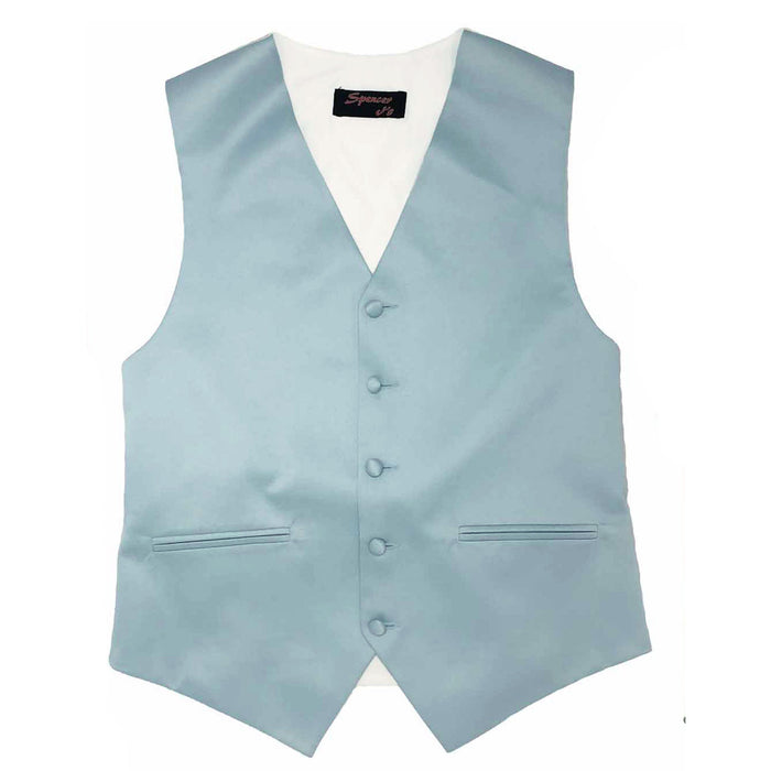 Men’s Blue Satin Vest - Upscale Men's Fashion
