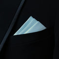 Men's Blue Solid Satin Pocket Square - Upscale Men's Fashion