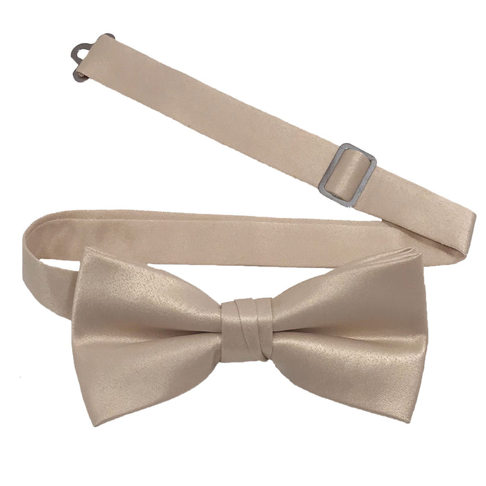 Men's Blush Solid Satin Pre-Tied Bow Tie - Upscale Men's Fashion