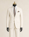 Men's Bone White Slim Fit Stretch 2-Piece Suit – Valenza Collection - Upscale Men's Fashion