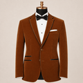 Men's Bourbon Velvet Regular Fit Sport Coat with Black Trim - Upscale Men's Fashion