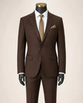 Men's Brown Slim Fit Stretch 2-Piece Suit – Valenza Collection - Upscale Men's Fashion