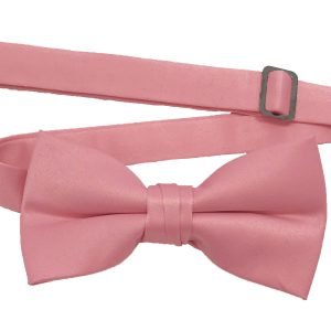 Men's Bubble Gum Solid Satin Pre-Tied Bow Tie - Upscale Men's Fashion