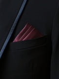 Men's Burgundy Solid Satin Pocket Square - Upscale Men's Fashion