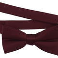 Men's Burgundy Solid Satin Pre-Tied Bow Tie - Upscale Men's Fashion