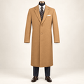 Men's Camel 48" Full-Length Wool-Blend Topcoat – Nordic Collection - Upscale Men's Fashion