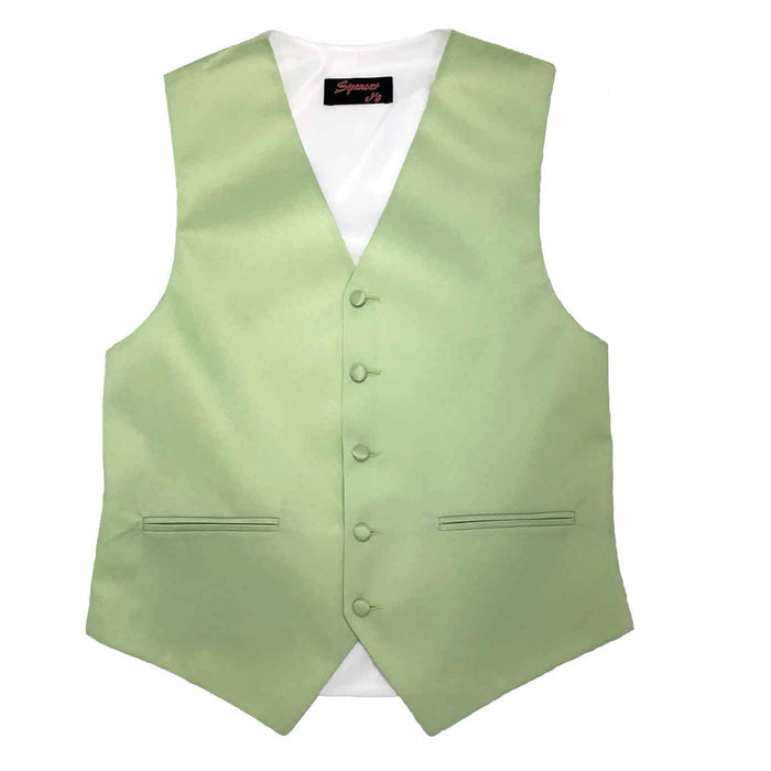Men’s Celery Satin Vest - Upscale Men's Fashion