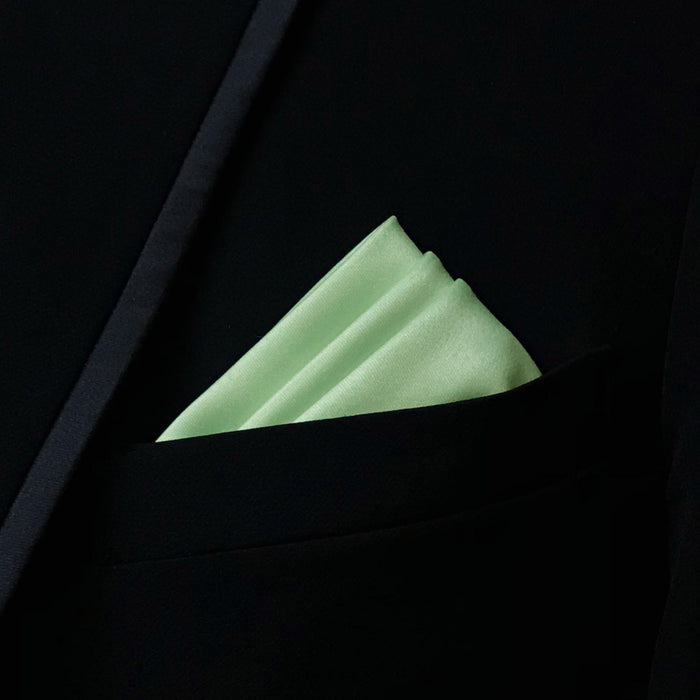 Men's Celery Solid Satin Pocket Square - Upscale Men's Fashion