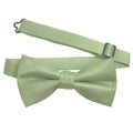 Men's Celery Solid Satin Pre-Tied Bow Tie - Upscale Men's Fashion
