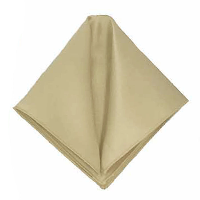 Men's Champagne Solid Satin Pocket Square - Upscale Men's Fashion