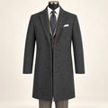 Men's Charcoal 38" Knee-Length Wool-Blend Topcoat – Nordic Collection - Upscale Men's Fashion